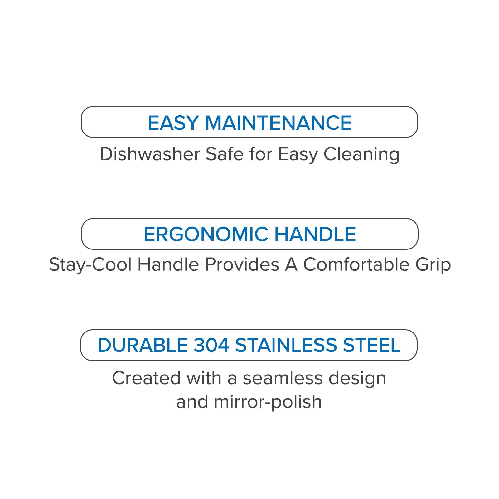 Viking Culinary 304 Stainless Steel Kitchen Utensil Set, Ergonomic Stay-Cool Handles, Dishwasher Safe, Silver, 8 Piece