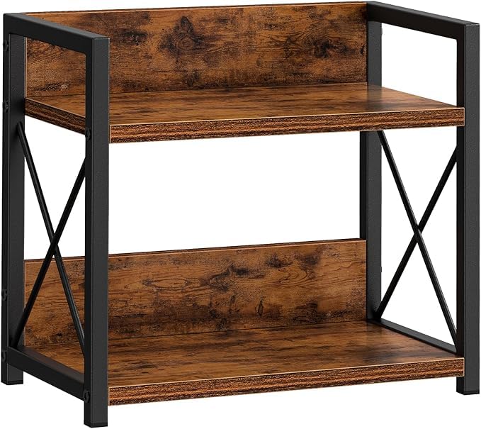 Shoper Cart Kitchen Organizer Rack, 2Tier Spice Rack Organiser, Rustic Brown And Black, 30Cm X 15.7Cm X 26.4Cm, Kitchen Counter