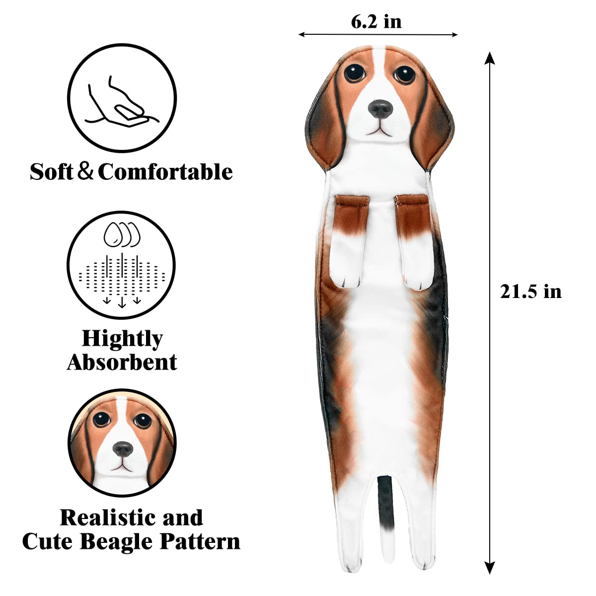 Poshgrand Beagle Funny Hand Towels For Bathroom Kitchen Decor Dog Towel Decorative Hanging Washcloths Face Towels Super Absorben