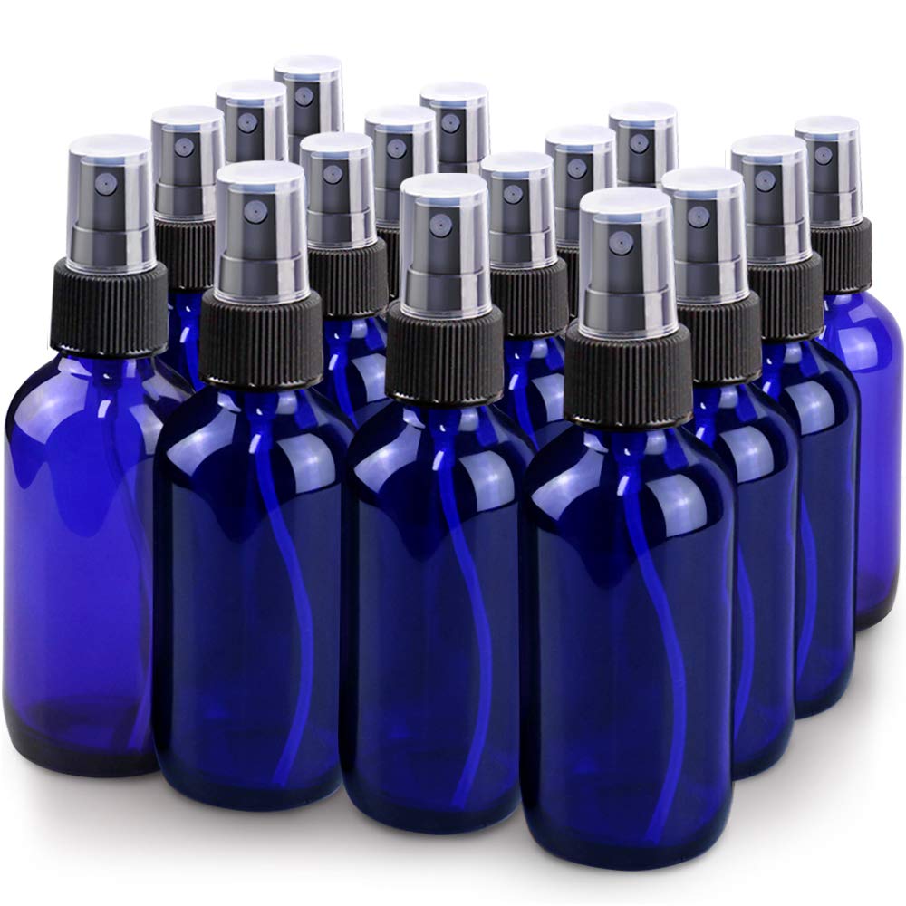 Wedama Spray Bottle, 4 Oz Fine Mist Glass Spray Bottles, Little Refillable Liquid Containers For Watering Flowers Cleaning(16 Pa
