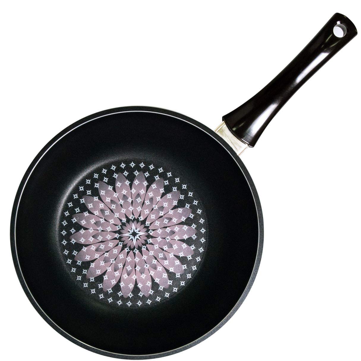 Techef - Blooming Flower Collection, 12'' Wok/Stir-Fry Pan, Coated 6 Times With New Teflon Platinum Non-Stick Coating (Pfoa Free
