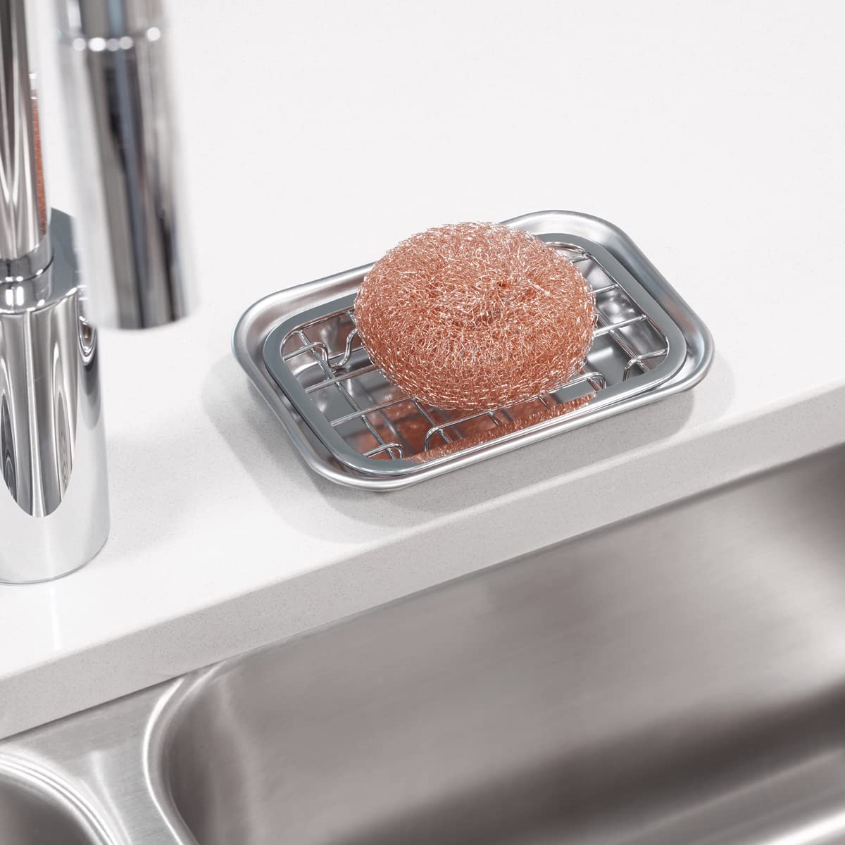 Idesign Gia Bar Soap Dish For Bathroom Vanities, Kitchen Sink - 2 Piece, Polished
