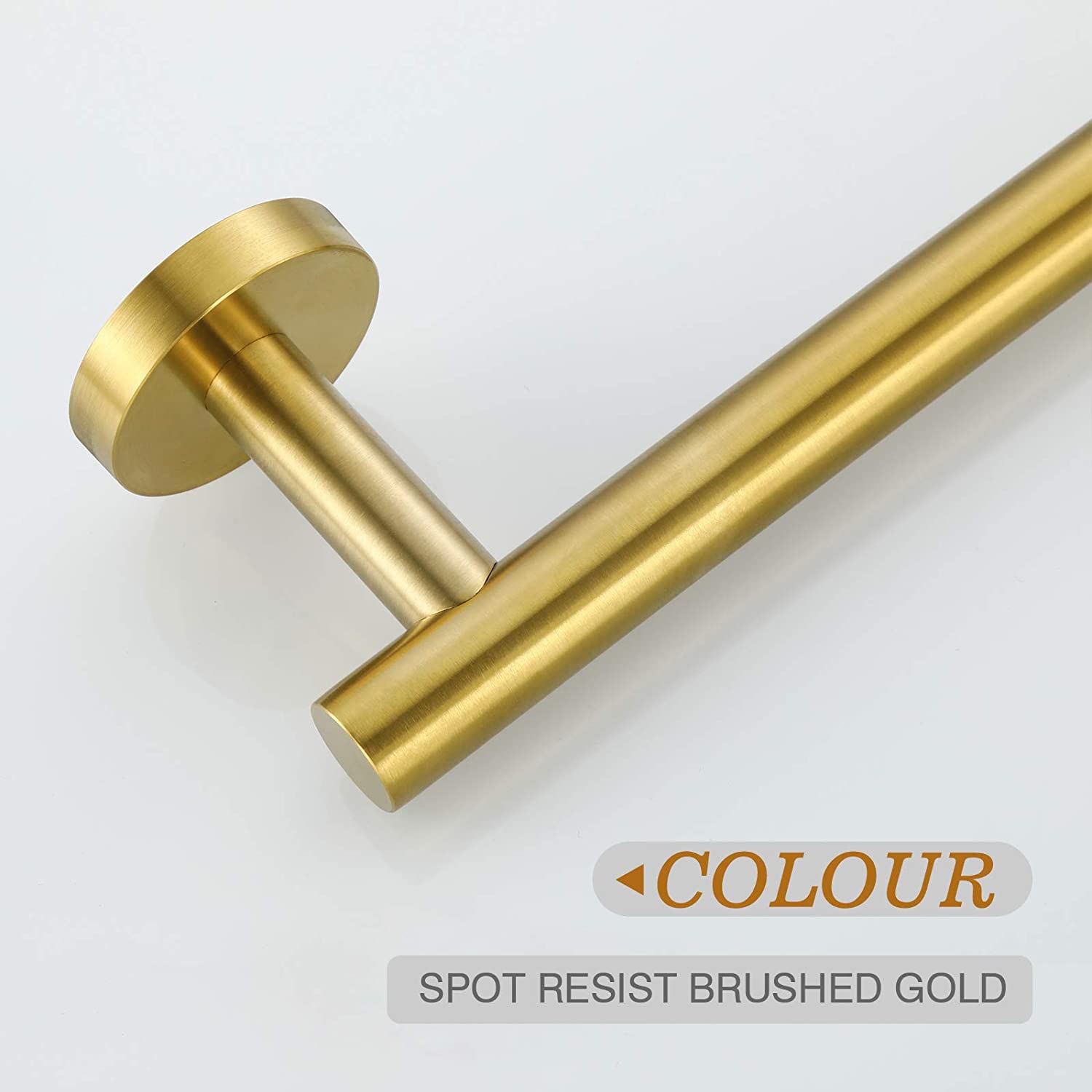 USHOWER Brushed Gold Towel Bar  18-Inch Towel Racks for Bathroom Wall-Mounted  SUS304 Stainless Steel Towel Rod Modern Home Decor (Total Length 20-Inch)