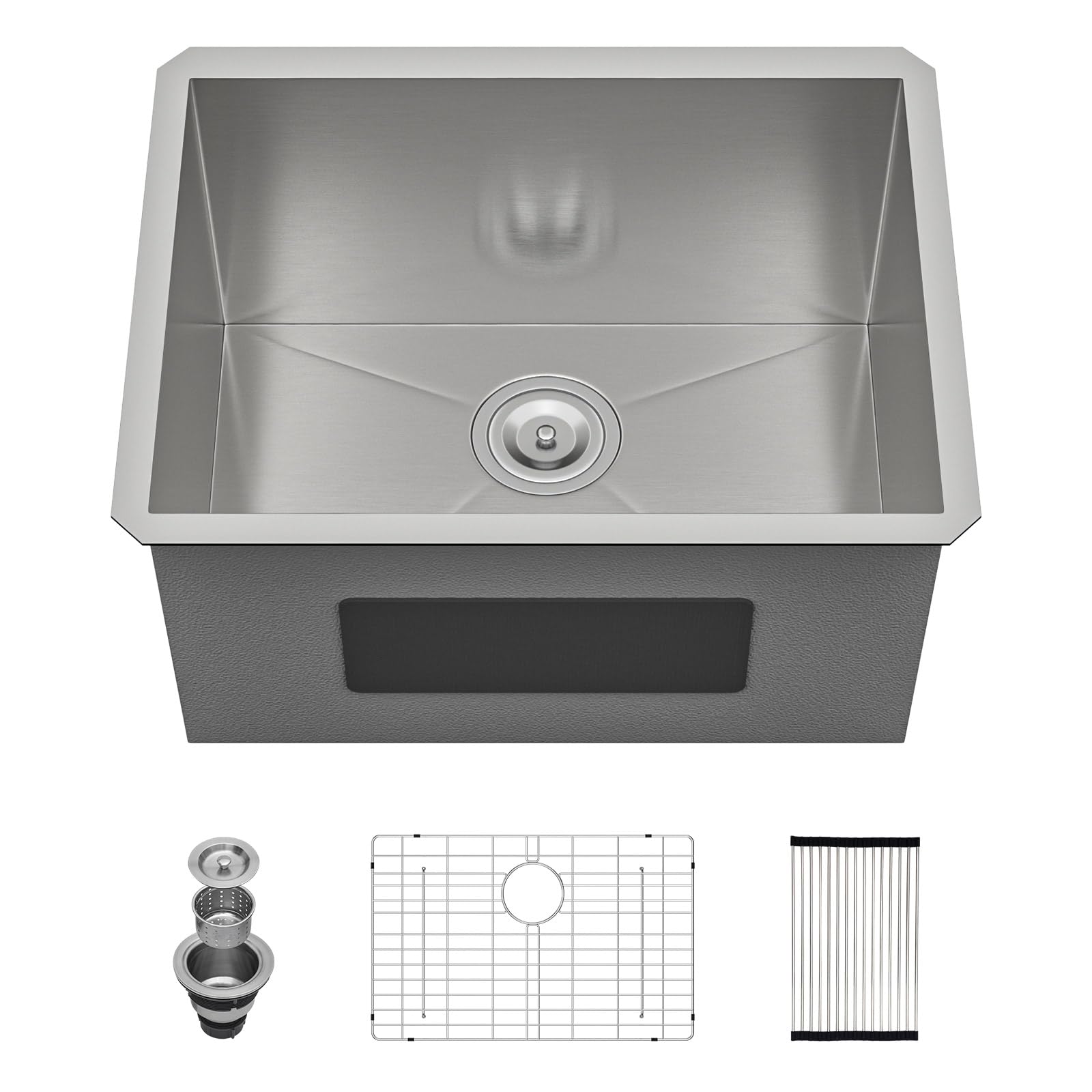 Lordear 24 Laundry Sink Stainless Steel - 24 X 19 X 13 Undermount Sink Single Bowl 16 Gauge Stainless Steel Deep Laundry Room Ut