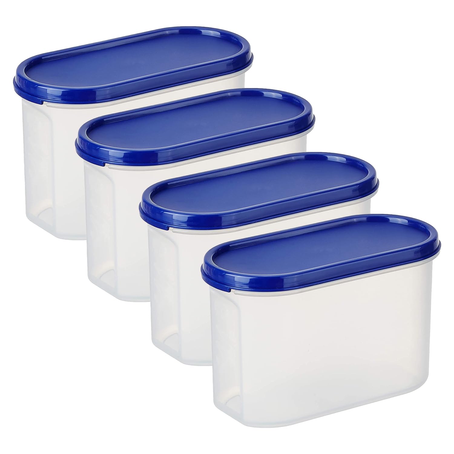 Heart Home Plastic Storage Containers With Lid I Set Of 4, 1200 Ml | Airtight, Stackable, SpillProof, TravelFriendly | Transpa