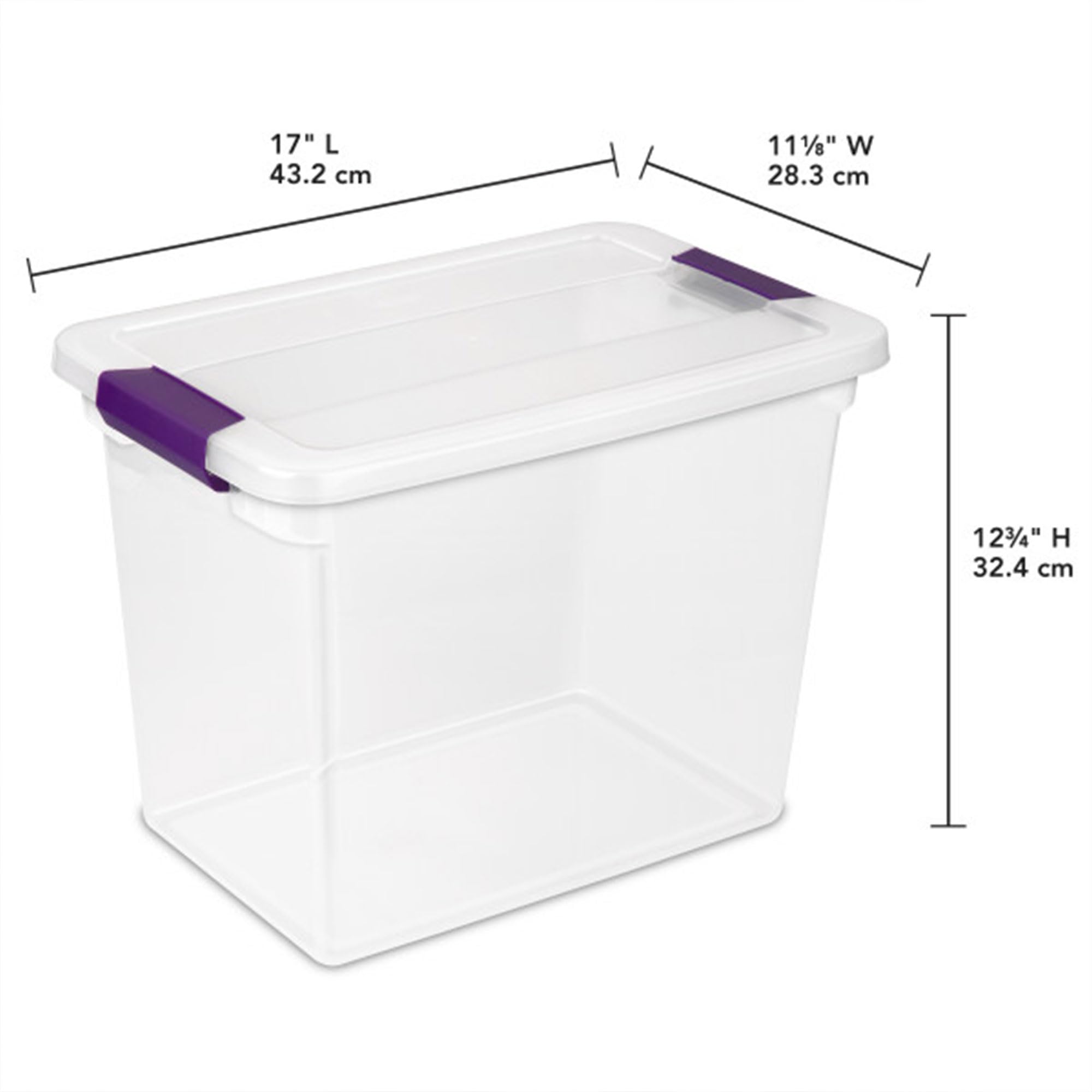 Sterilite 27 Qt Clearview Latch Storage Box Stackable Bin With Latching Lid, Plastic Container To Organize Clothes In Closet, Cl