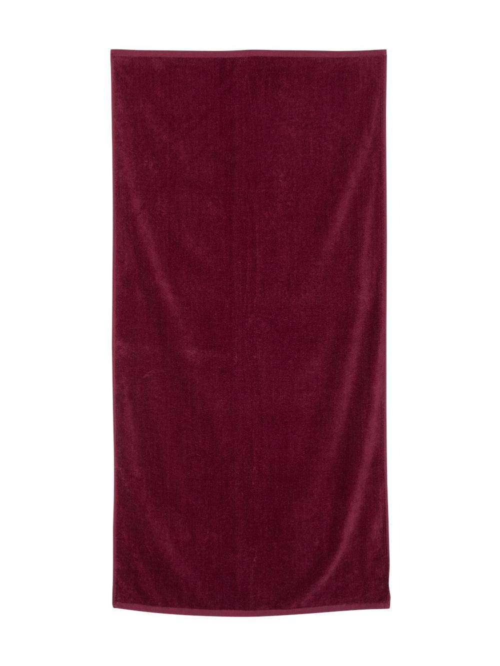 Q-Tees Velour Beach Towel - Maroon  One Size
