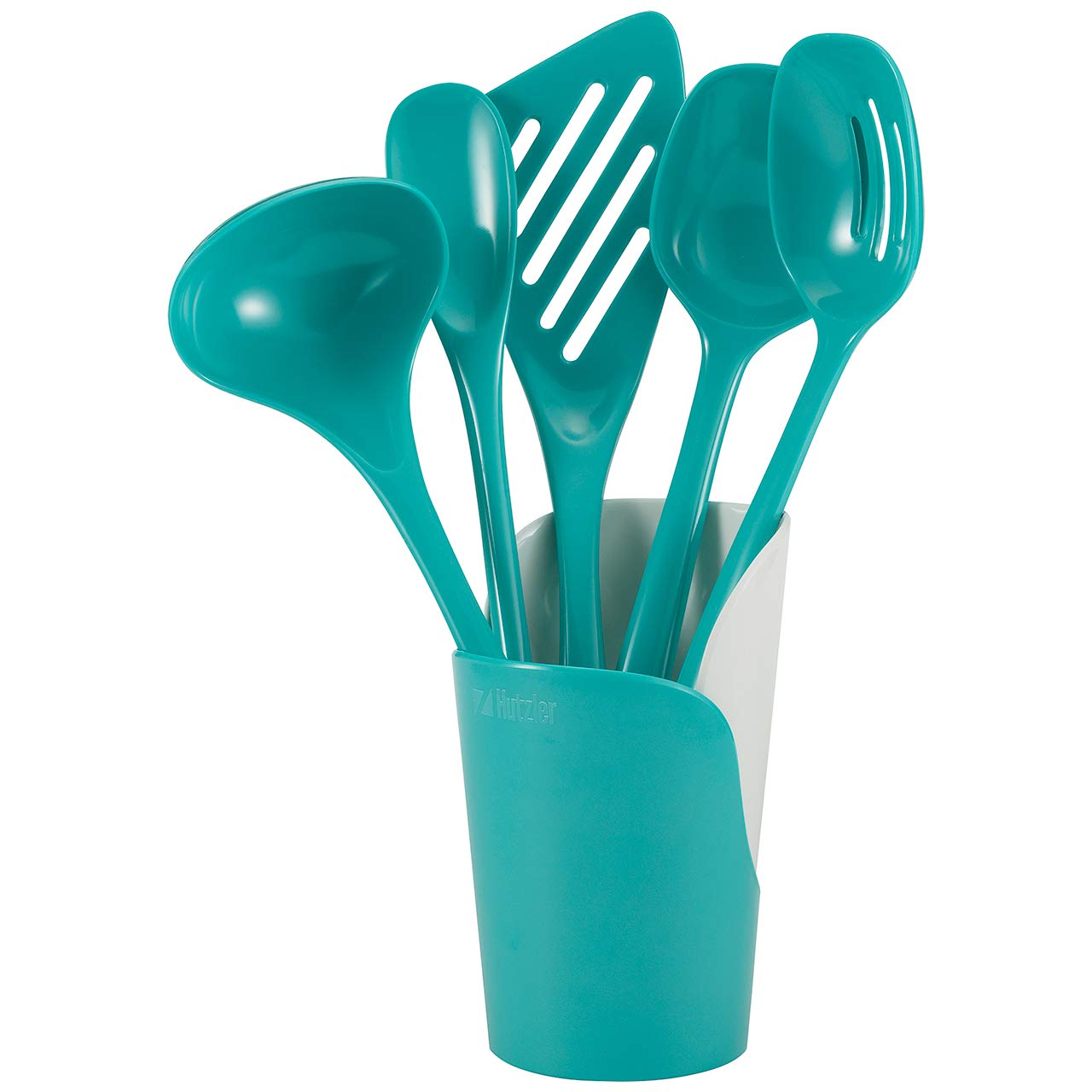 Hutzler Melamine Utensils And Crock Set, One Size, Turquoise