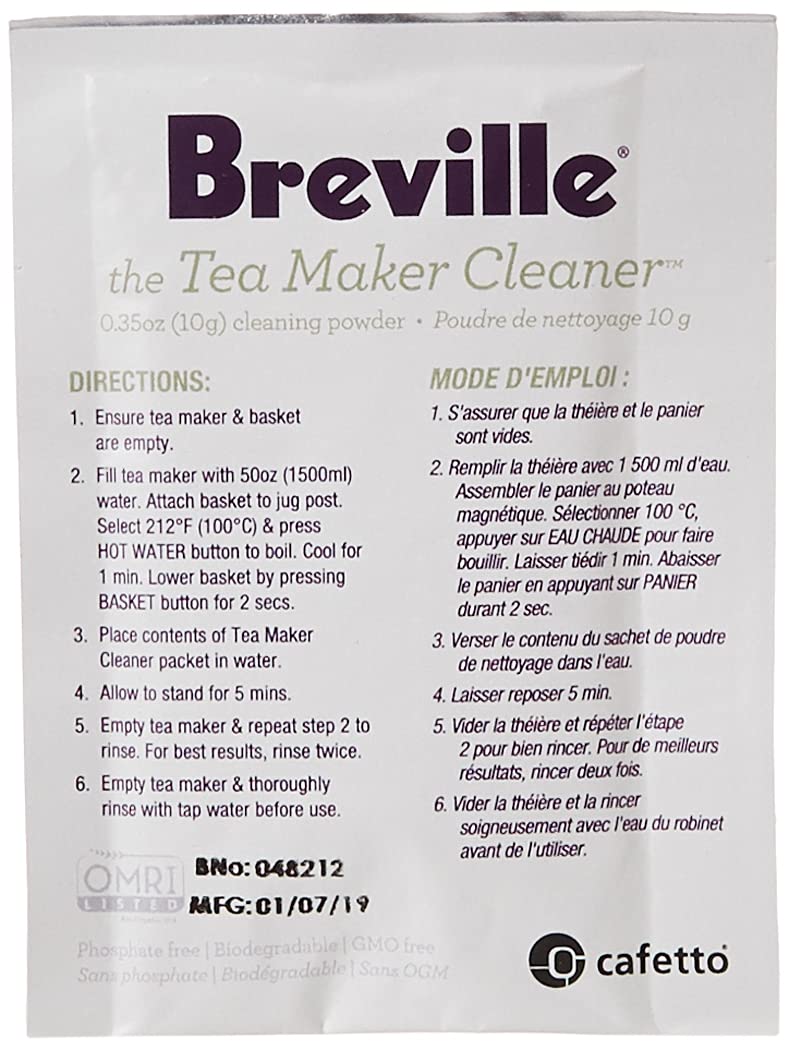 Breville Revive Organic Tea Maker Cleaner, 4 Pack Btm100