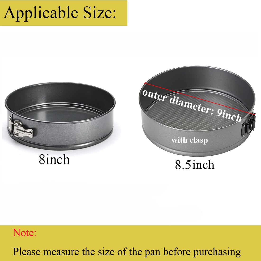 Gbyan Springform Pan Protector For 8 Inch, 8.5 Inch Springform Pan Round Cheesecake Water Bath Pan Silicone Baking Pan Accessori