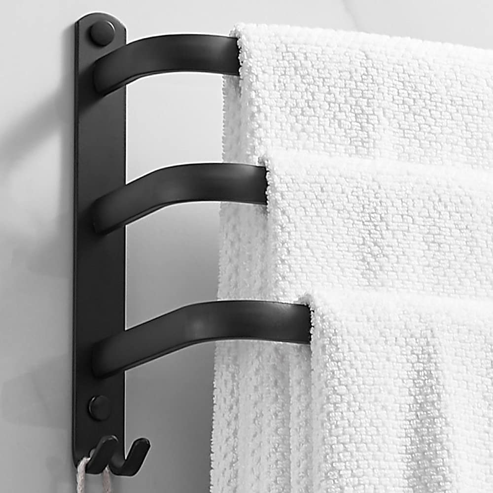 Senhill 3 Tier Towel Bar Wall Mounted Bath Towel Rack Towel Storage Shelf For Bathroom 24 Inch / 60 Cm Towel Holder Towel Rail T