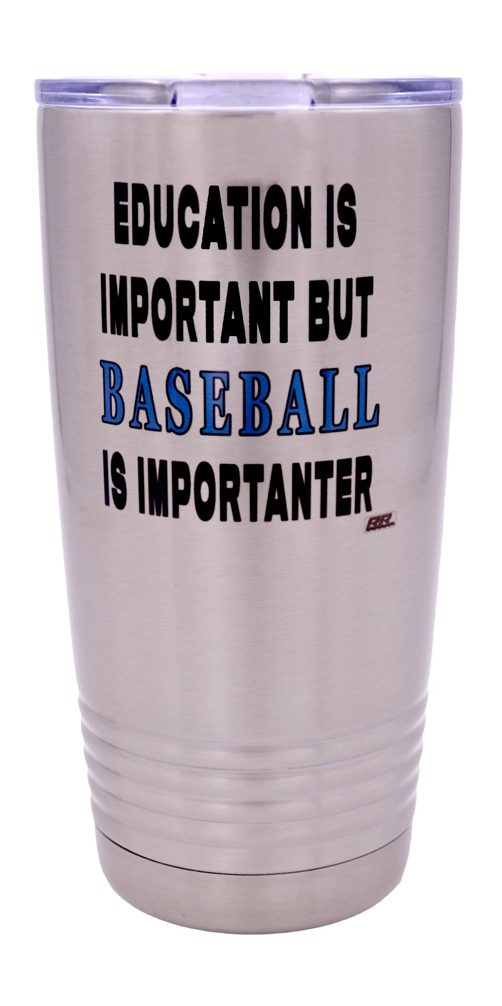 Rogue River Tactical Funny Baseball Player 20 Oz. Travel Tumbler Mug Cup W/Lid Education Important Gift Idea