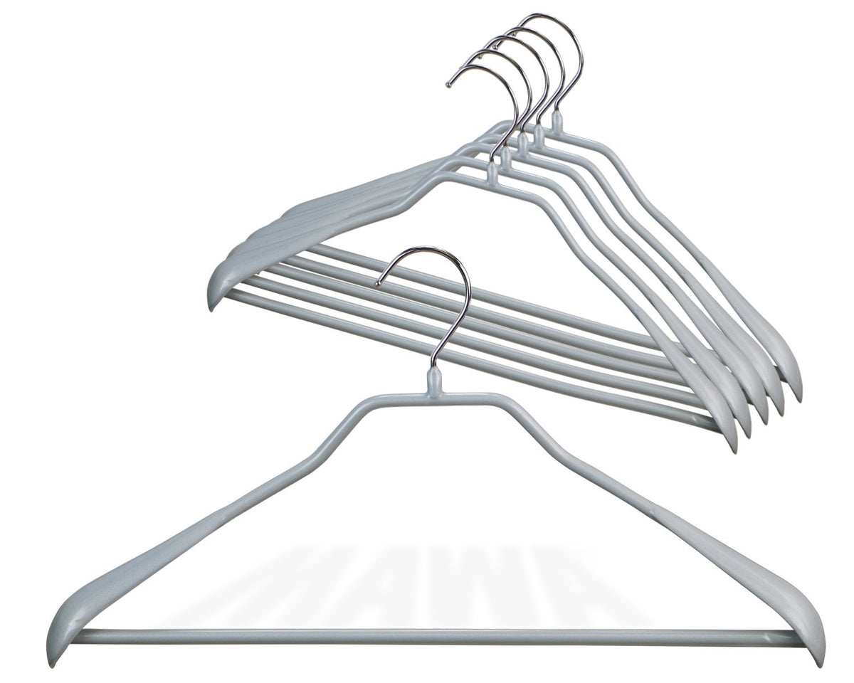 Mawa By Reston Lloyd Bodyform Series Non-Slip Space-Saving Clothes Hanger With Bar For Pants, 16-1/2'', Style 42/Ls, Set Of 6, S