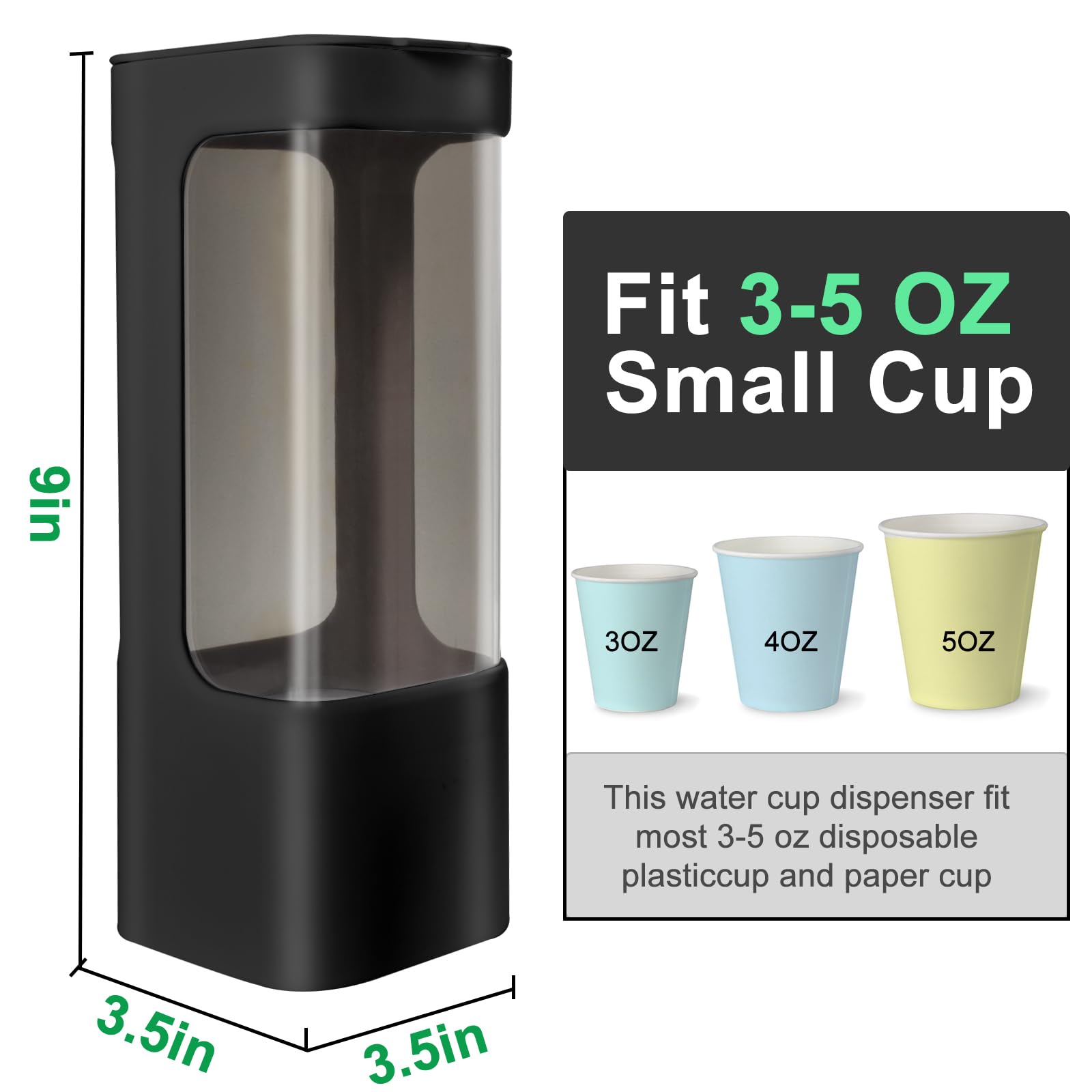 Eofjruc Wall Mount Paper Cup Dispenser, Pull Type Cup Holder Fit 3Oz - 5Oz Disposable Small Cups, Bathroom Cup Dispenser For Hom