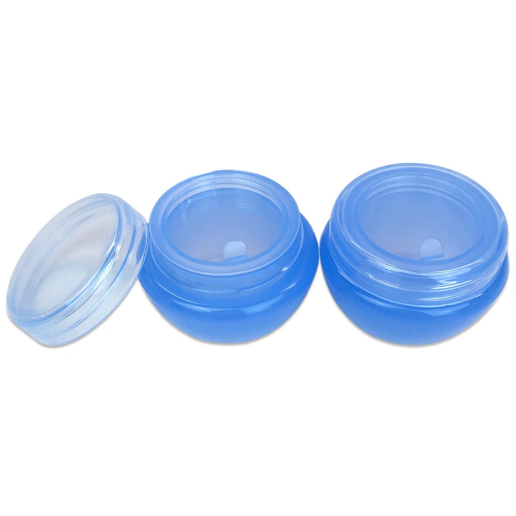 Beauticom 24 Pieces 10G/10Ml Blue Frosted Container Jars With Inner Liner For Lotion, Toners, Lip Balms, Makeup Samples - Bpa Fr