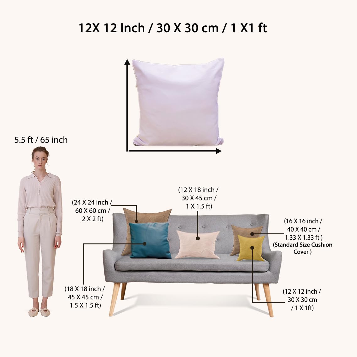 Stitchnest Grey Geometrical Ikat Ethnic Printed Poly Cotton Cushion Covers, Grey Set Of 5 (12 X 12 Inches With Fillers)