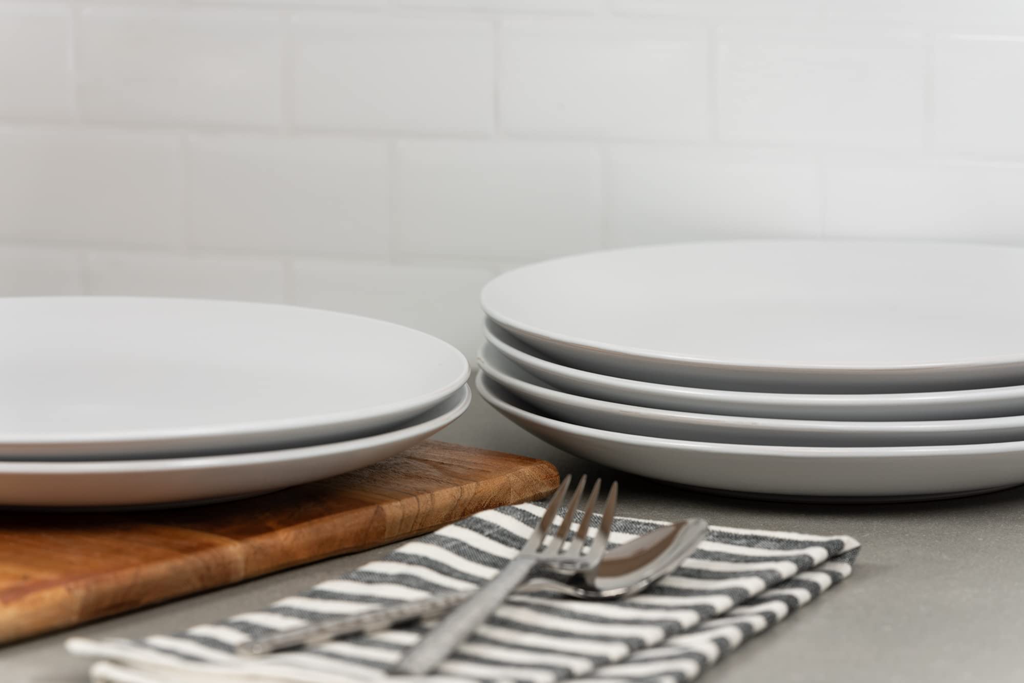 10 Strawberry Street Wazee Matte 10.5 '' Coupe Dinner Plate, Set Of 6, White