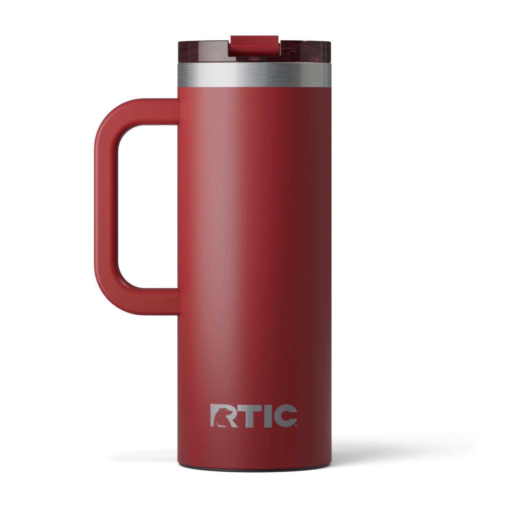 RTIC 20oz Road Trip Travel Mug with Lid and Handle, Insulated, Stainless Steel, Metal, Double Wall Vacuum-Insulation, Ceramic Li