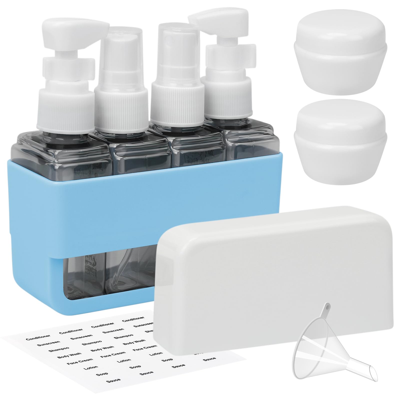 Skycase Travel Toiletries Containers - Tsa Approved Travel Bottles Refillable Shampoo Perfume - Travel Size Essentials, Airplane