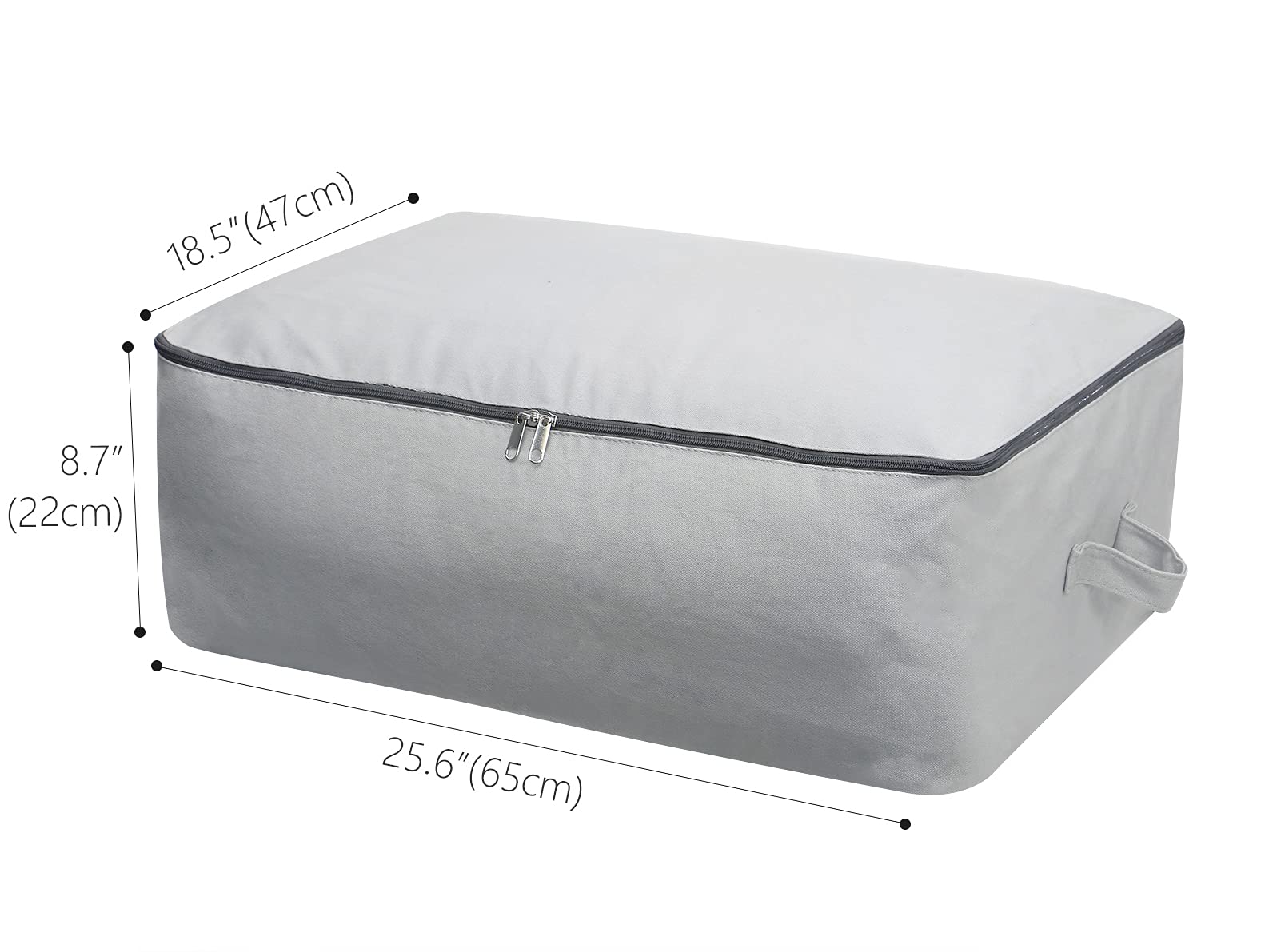 2PCS Durable Cotton Canvas, Soft Space Save Storage Bag Wardrobe Organizer with Handle & Zipper for Beddings, Comforters, Pillow