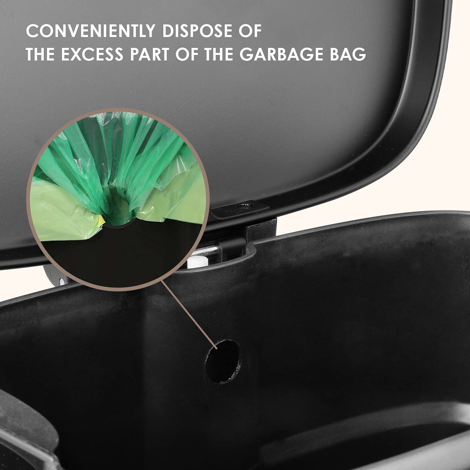 Athlike Trash Can, Stainless Steel Kitchen Garbage Can, Step Waste Bin With Hinged Lid And Removable Inner Bucket, Soft-Close, D