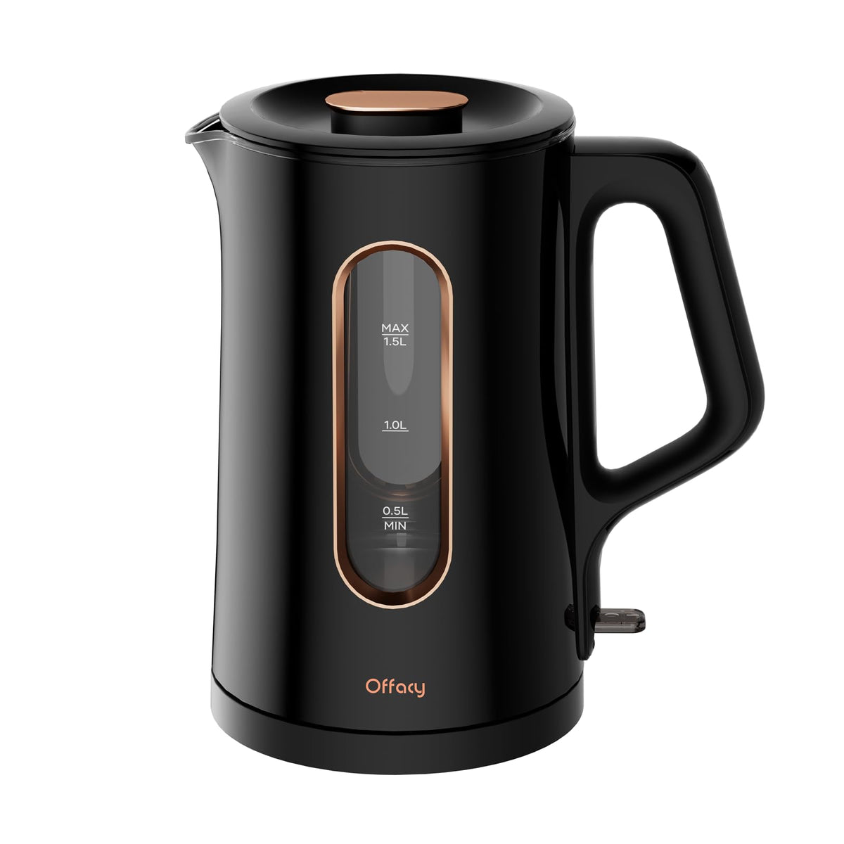 Offacy Electric Kettle, Tea Kettle Pot, Double Wall Glass Inner 1.5L/1200W, Hot Water Kettle Teapot Boiler & Heater With Automat