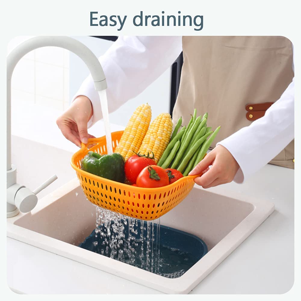 Vegetable Washing Baskets In The Kitchen Fruit Baskets Multi-Layer Stackable Vegetable Sinks, Strainer And Washing Fruits And Ve