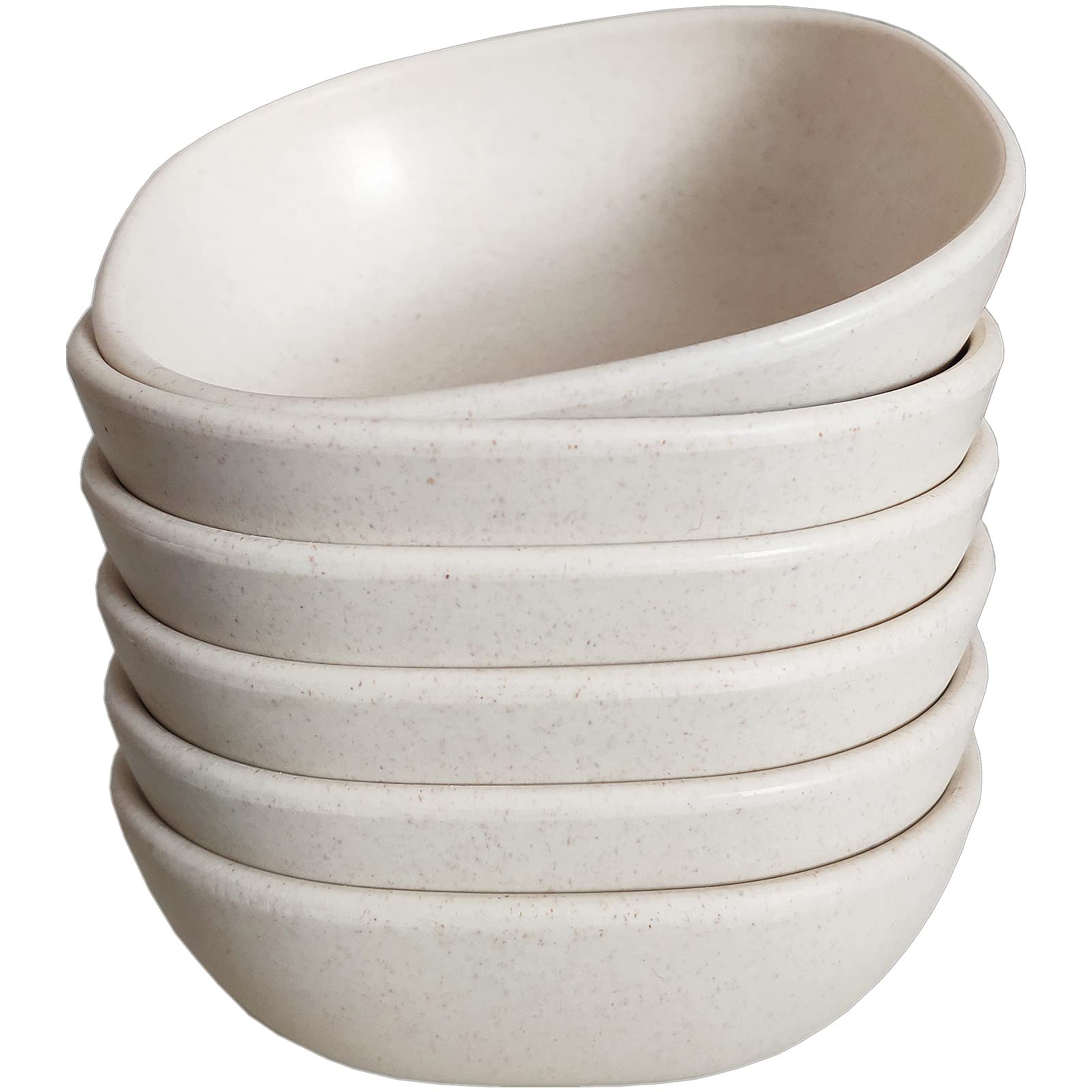 Lomoker 4.5 Oz Bamboo Fiber Pinch Bowls, 3.75'' Small Dessert Bowls, Snack Bowls, Prep Bowls, Dipping Sauce Cups, Dishwasher & M