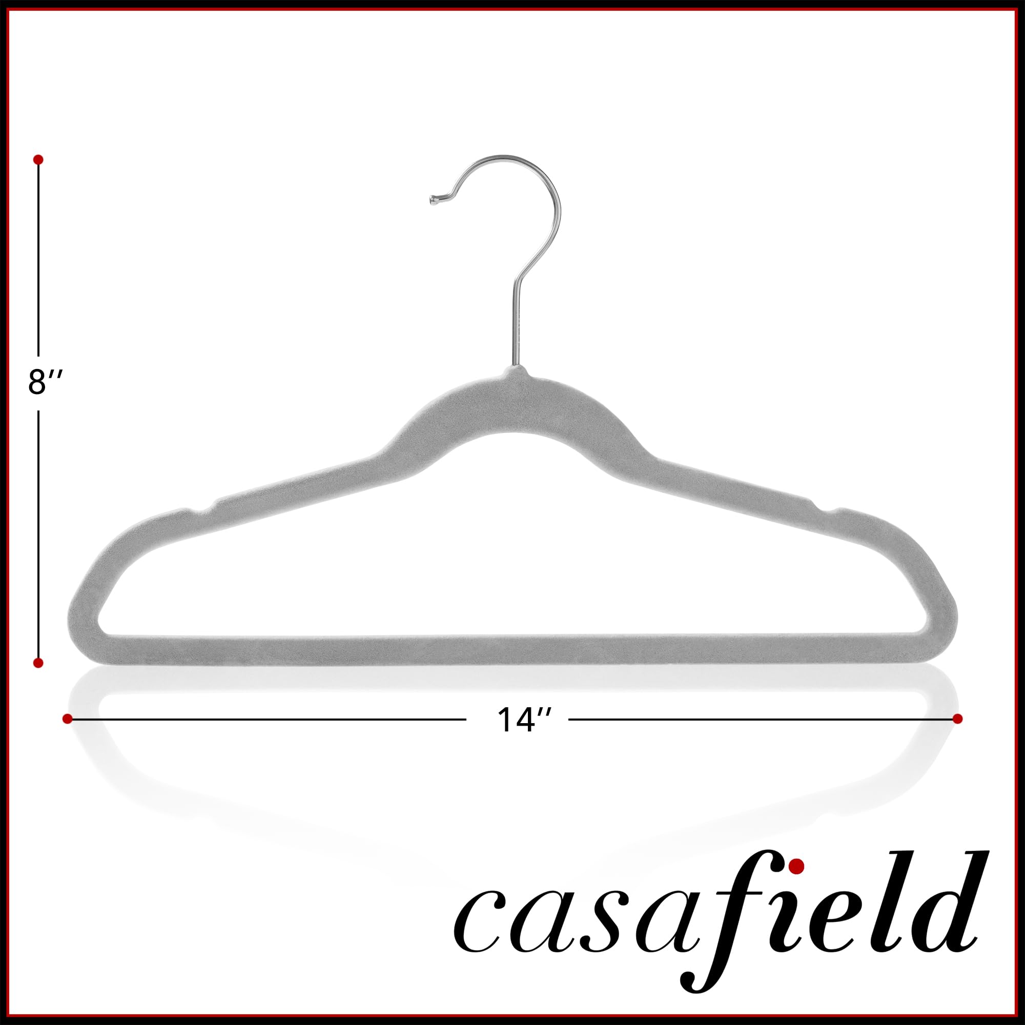 Casafield 100 Velvet Kid'S Hangers - 14'' Size For Children'S Clothes - Gray