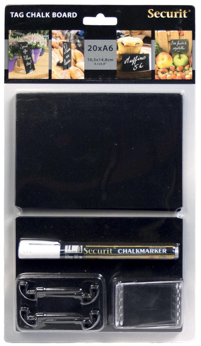 American Metalcraft TAGA6WT Chalk Card  Mini  Black  Small