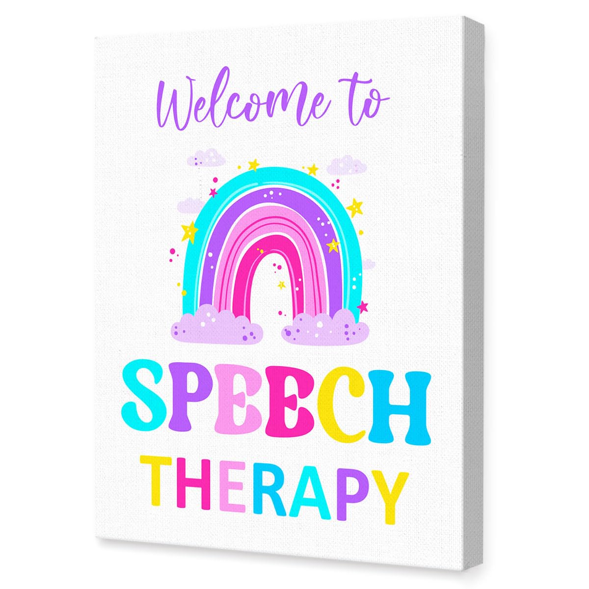 Listngbo Mental Health Canvas Wall Art,Welcome To Speech Therapy Health Clinic Motivational Quote Painting Prints Poster Ready T