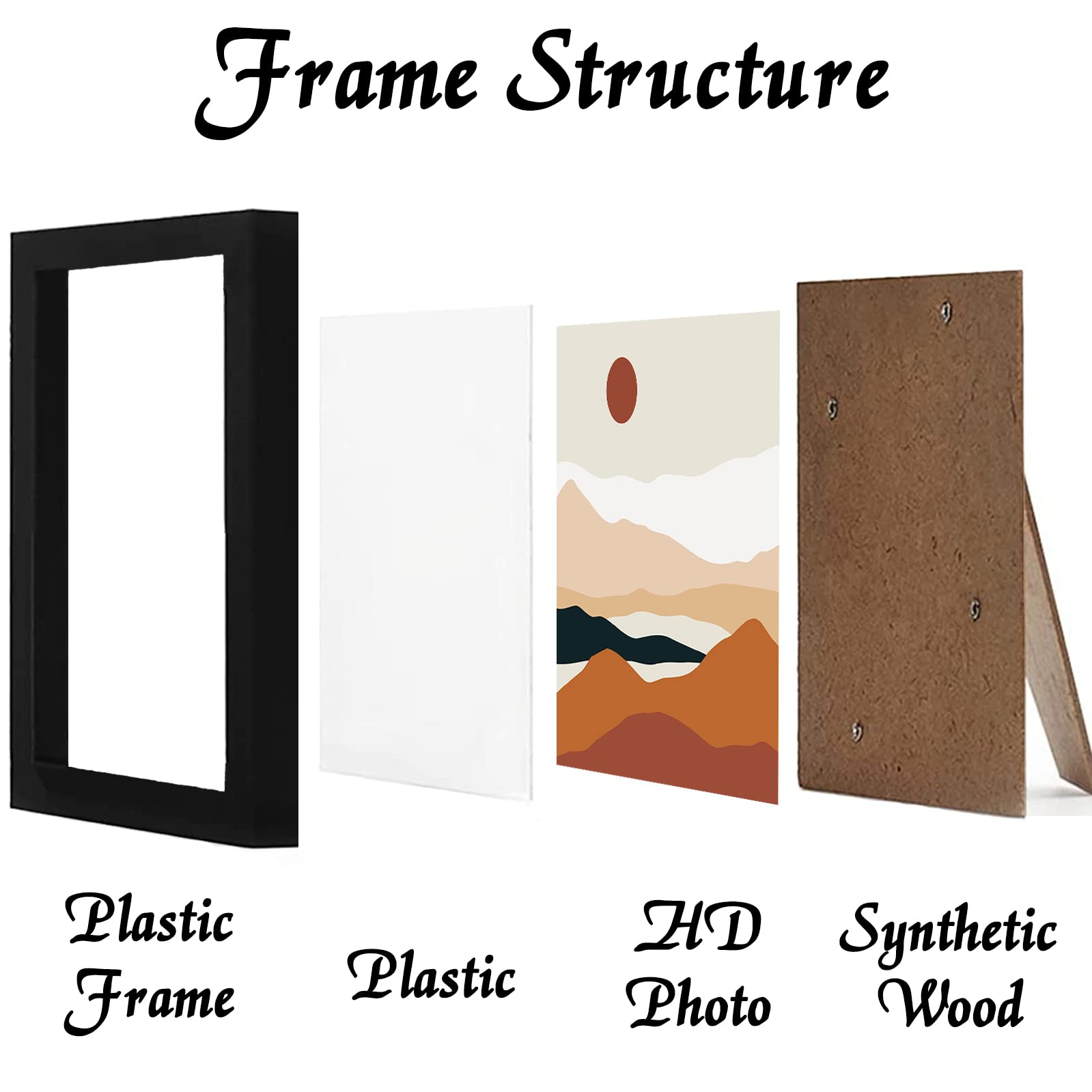 ijuerybai Black 10x10 Picture Frame Set of 3, High Transparent Frame for 10 By 10 Square Photo Collage Canvas Poster Size Wall M