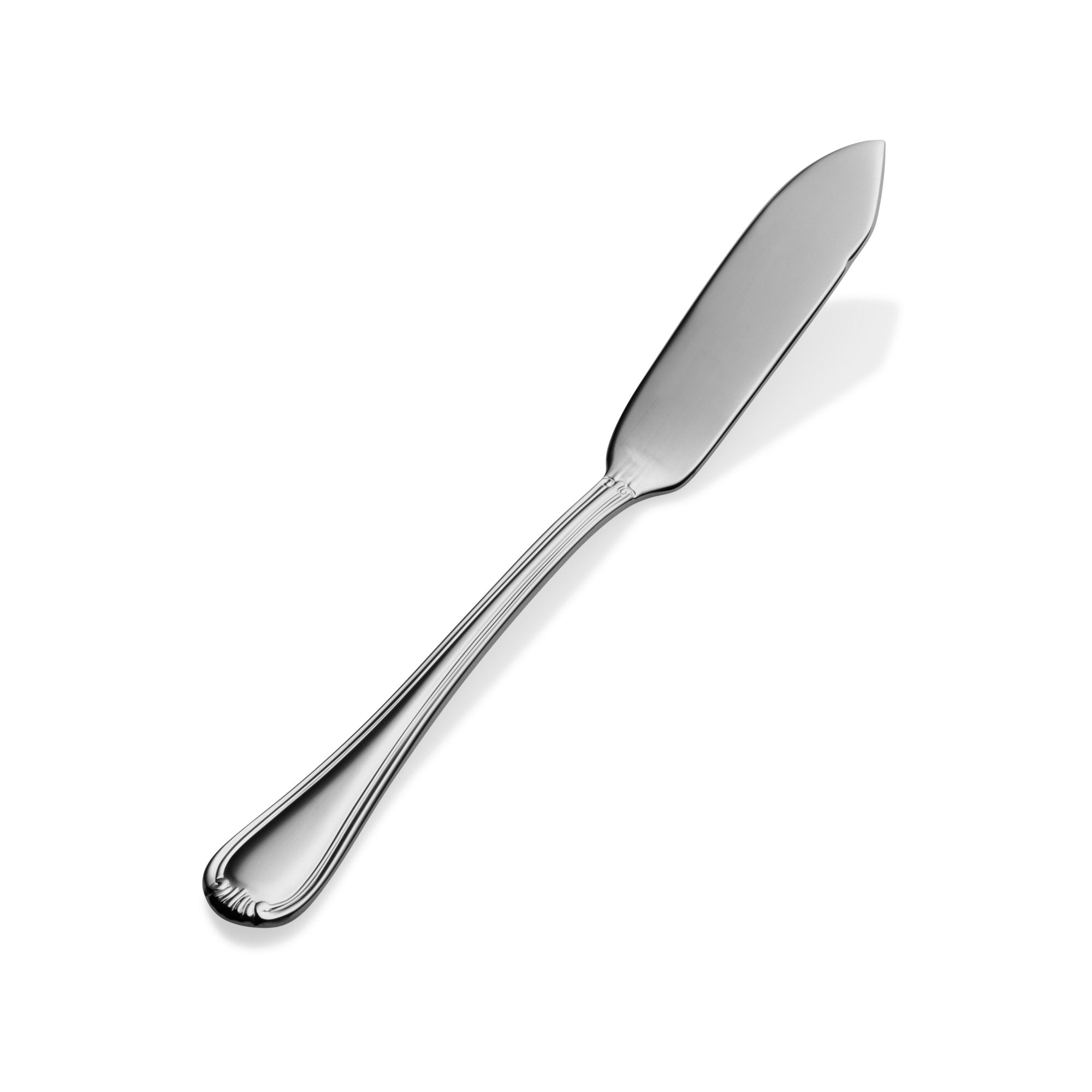 Bon Chef S913 Stainless Steel 18/8 Renoir Flat Handle Butter Spreader, 6-21/32'' Length (Pack Of 12)