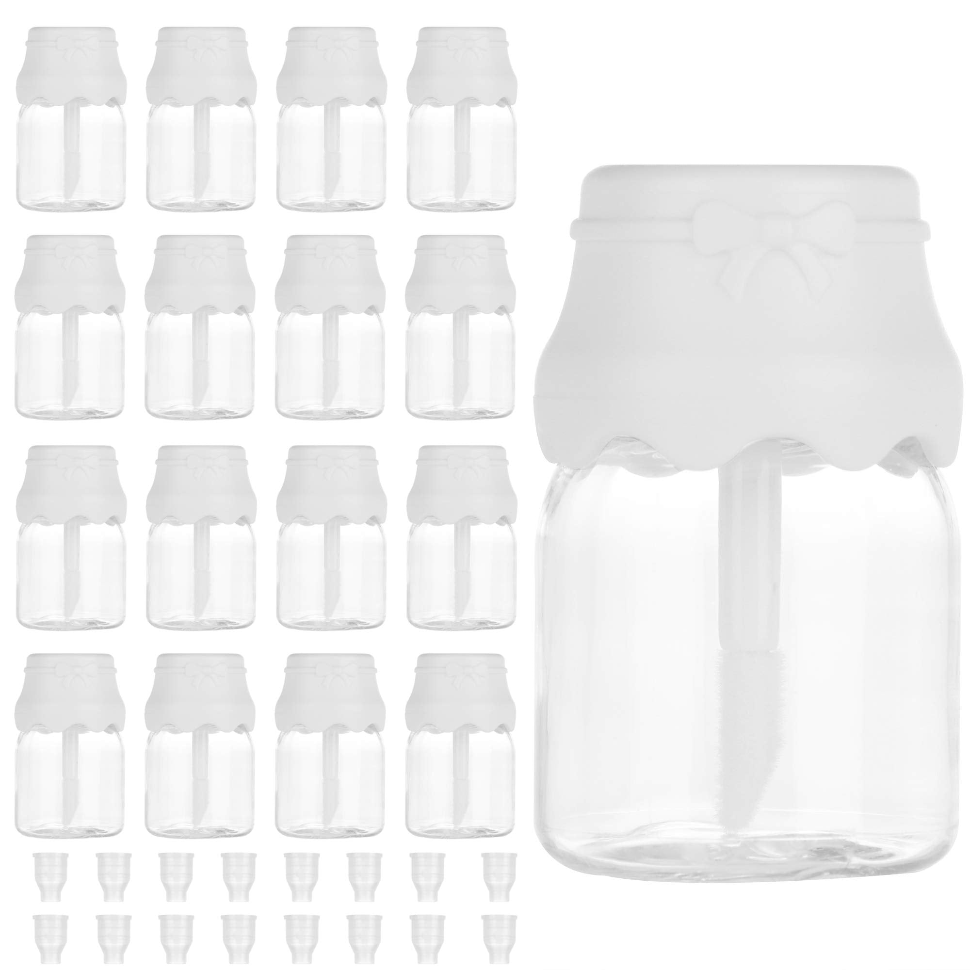 Ronrons 20 Pieces Clear Milk Bottle Shape Reusable Refillable Lipgloss Containers Transparent Baby Bottles Lip Gloss Tube, 8Ml/0