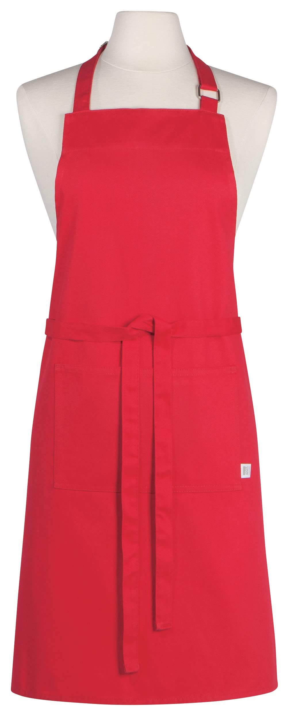 Now Designs Cotton Chef'S Kitchen Apron, Solid Red 28 X 32 In