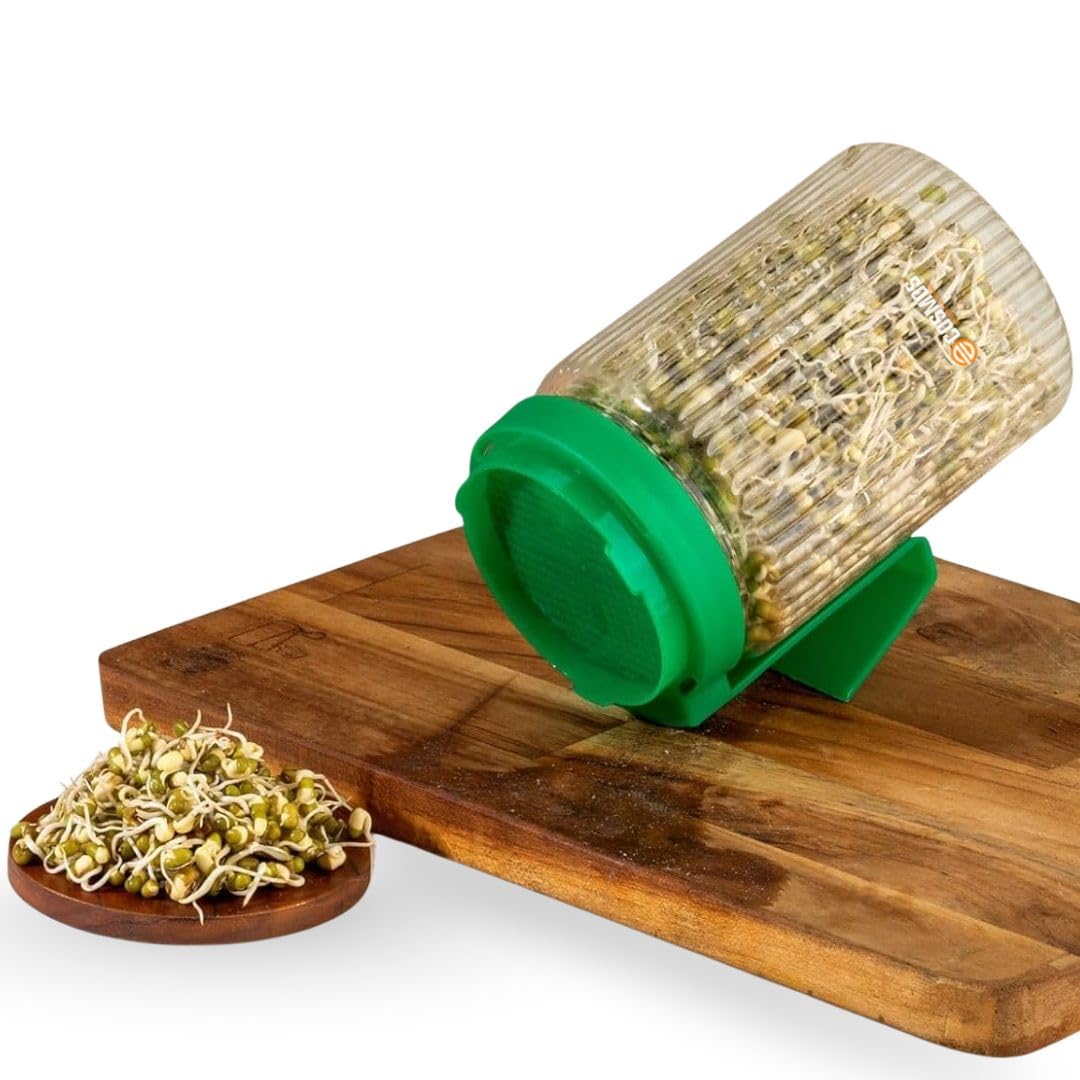 ECosmos 720Ml Sprouting Jar For Seeds And Beans, BpaFree Food Grade Sprouts Maker With Fine Mesh Lid For Maximum Airflow & Dra