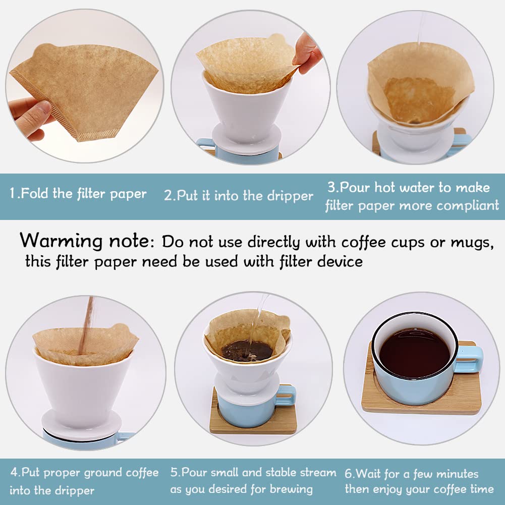 YQL #2 Cone Coffee Filter Coffee Filters 2 Cone Paper Unbleached Disposable Coffee Filters Fit for Drip Coffee Maker(200 Count)
