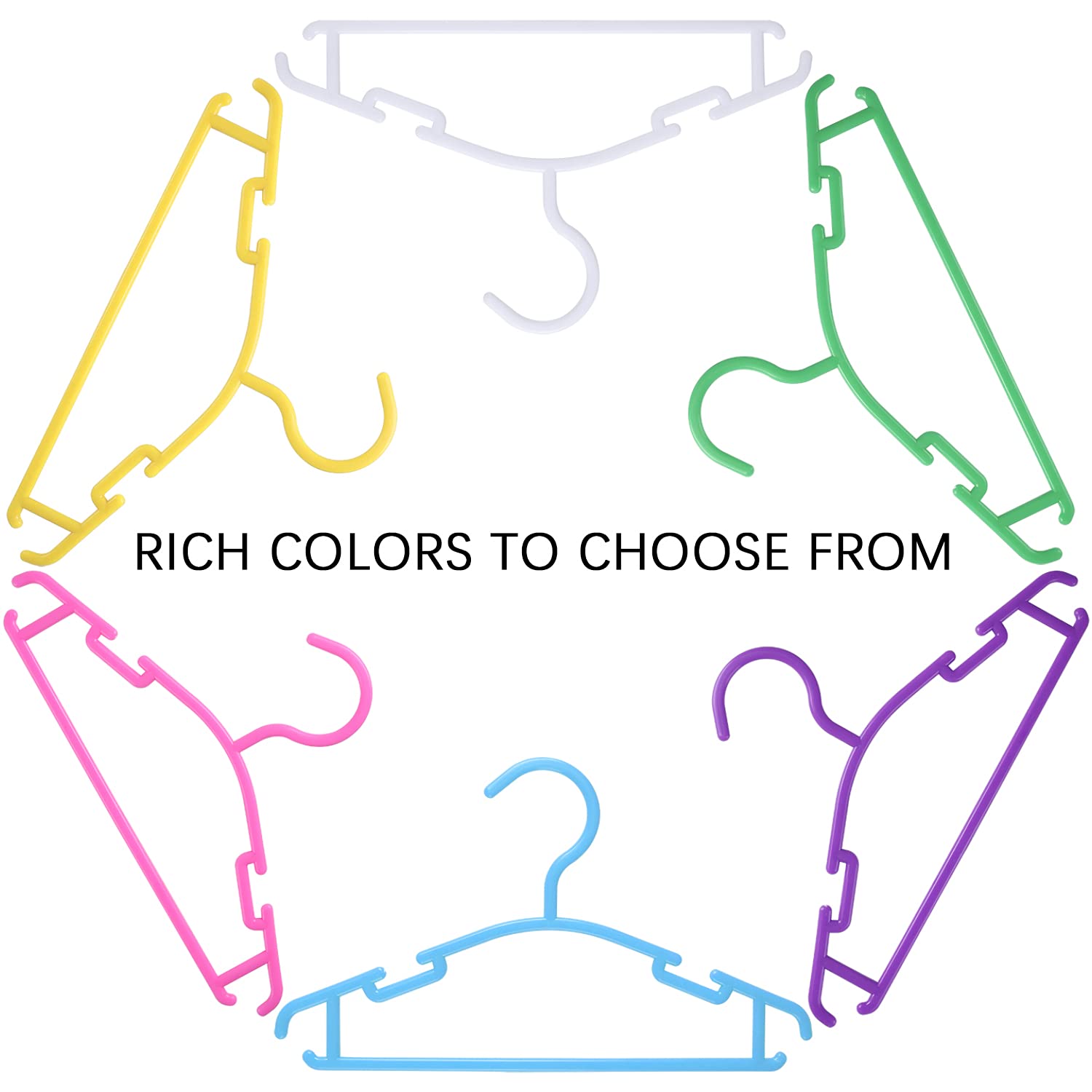 Goodtou Kids Hangers Plastic - Kids Hangers 100 Pack Hangers For Baby Clothes Infant Toddler Childrens Hangers