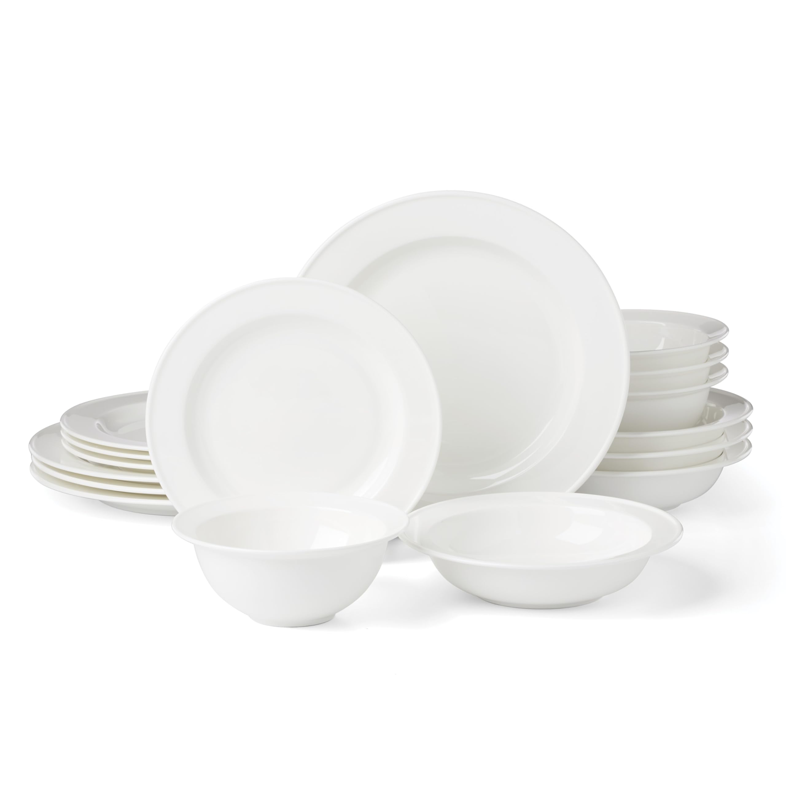 Lenox Dinnerware Sets, Studio 1414 Rimmed 16-Piece Dinnerware Set, Service For 4, Bone China Material, Dishwasher Safe, Microwav