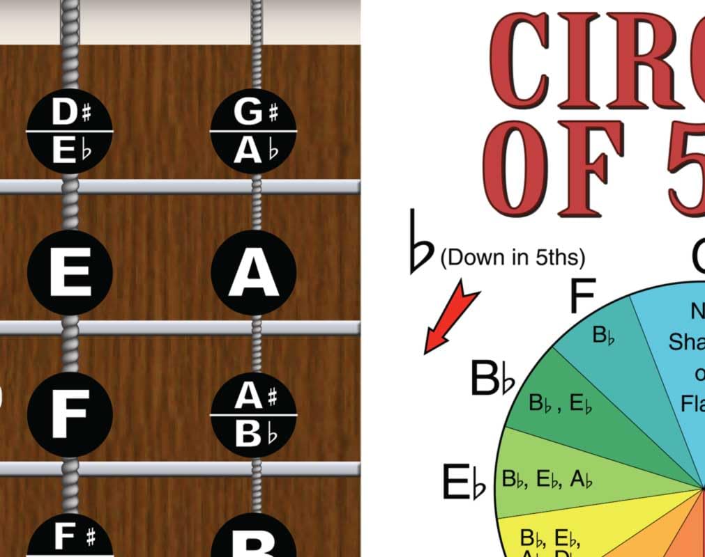 A New Song Music 4 String Bass Instructional Chart - Fretboard Notes Poster, Nashville Numbering System, 11"x17", Classic 2023