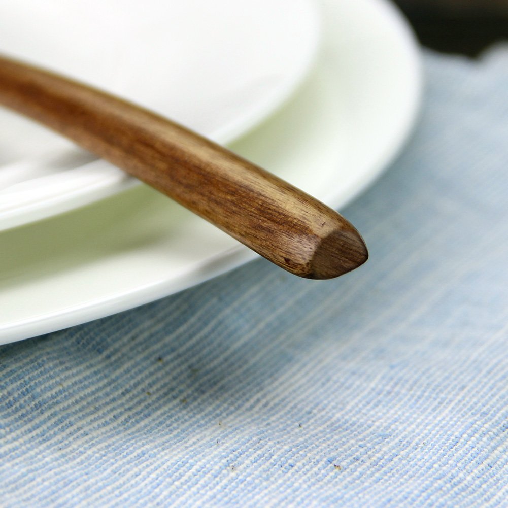 Aoosy Spoons, Wooden Spoons For Eating, 6 Pieces Japanese Natural Plant Ellipse Wooden Ladle Spoon Set For Cooking Mixing Stirri