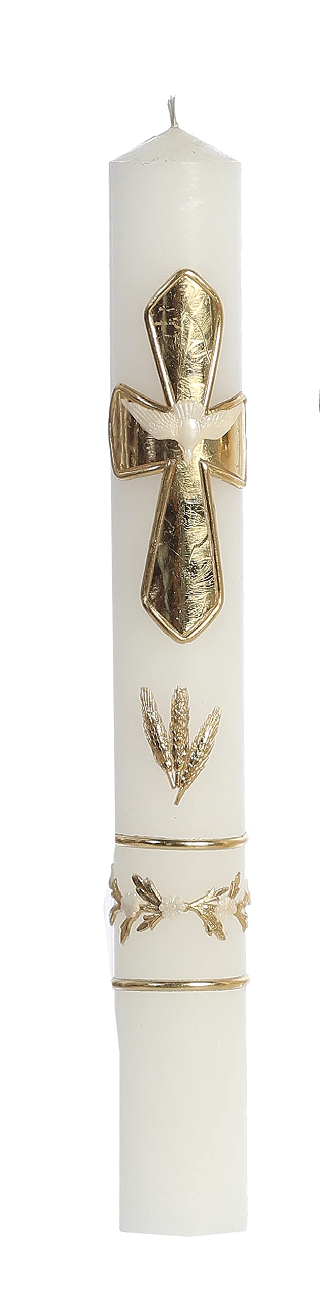Catholic Baptism Candle Set for Boys, Baptismal Candles for Baptism for Girls Kit - Velas para Bautizo de Nio (Gold)