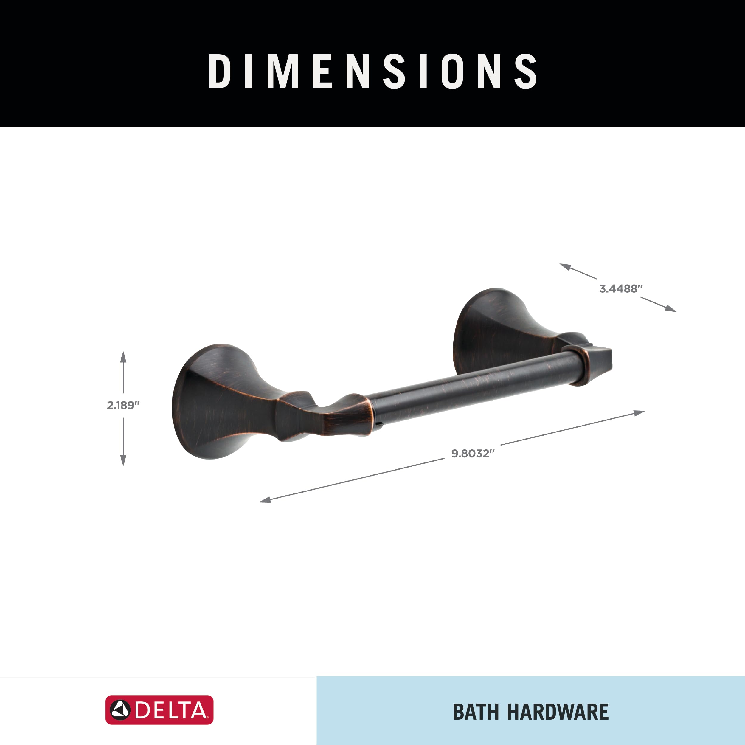 DELTA FAUCET Rubber Limited 76450-RB Ashlyn Wall Mount Pivot Arm Toilet Paper Holder Bath Hardware Accessory in Venetian Bronze