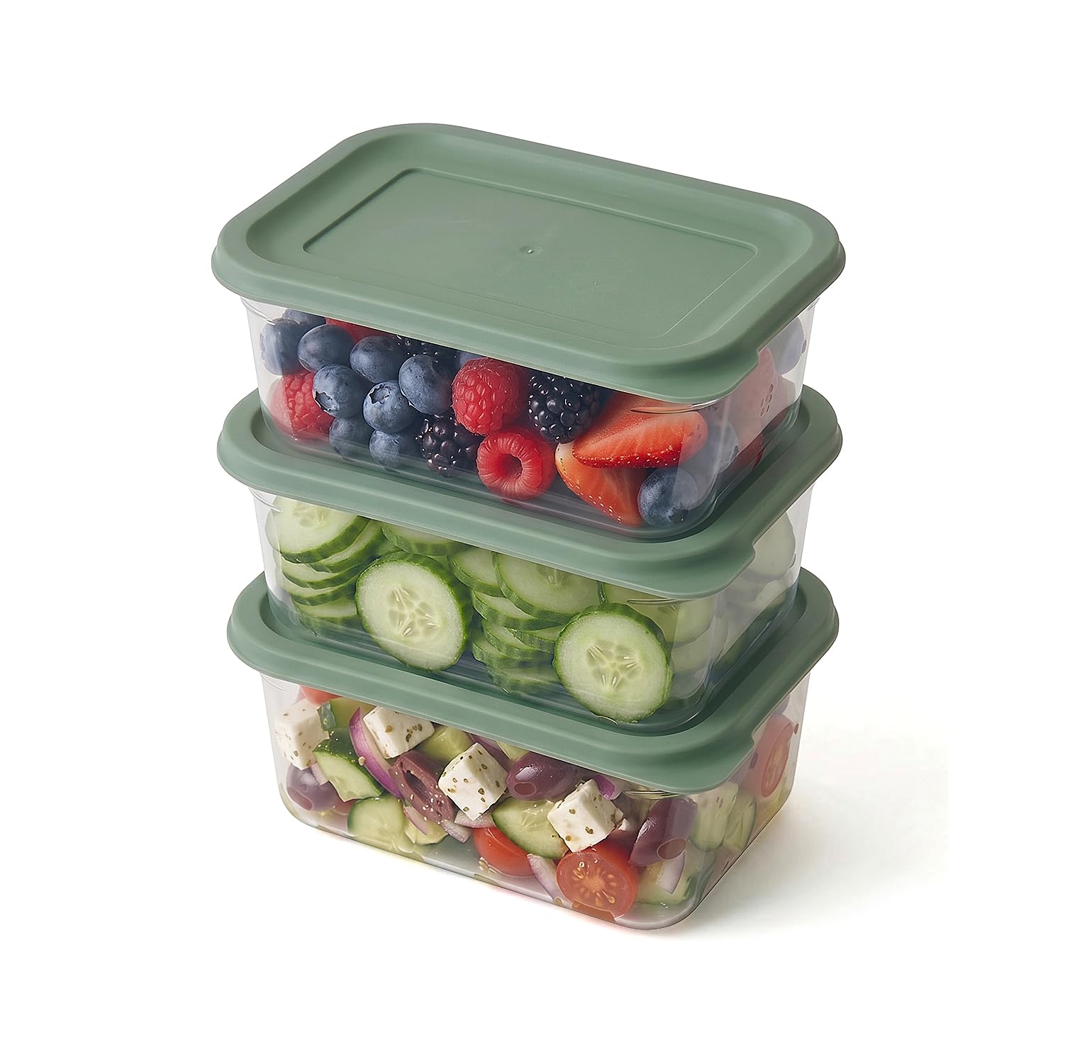 carrotez 2Cup Small Rectangular Food Storage Containers  3 Pack 480ml