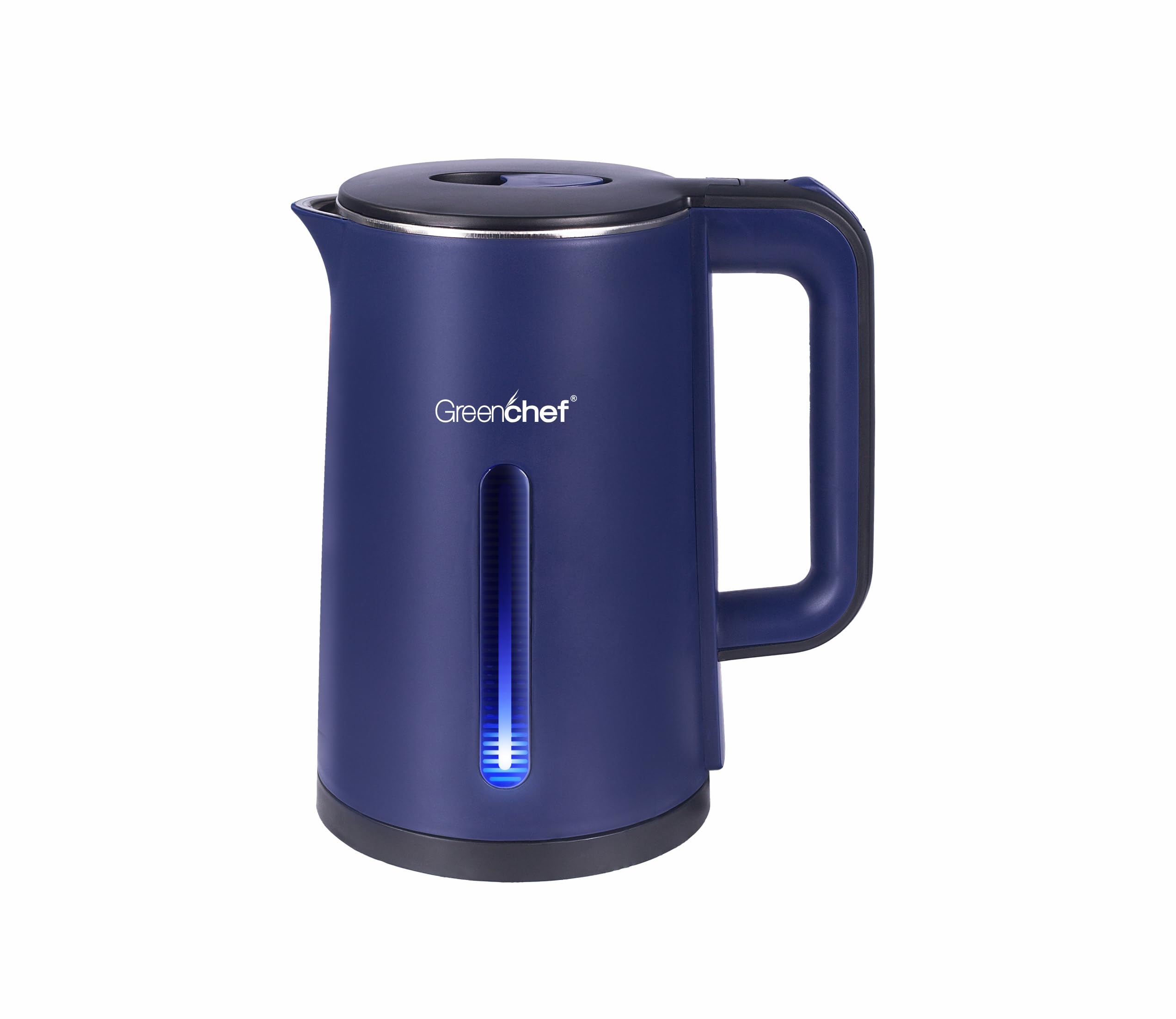 Greenchef Glitter Cordless Pot With Cool Touch Body 1500 Watts Blue Electric Kettle (1.8 L), Power Indicator, Easy Press For Lid