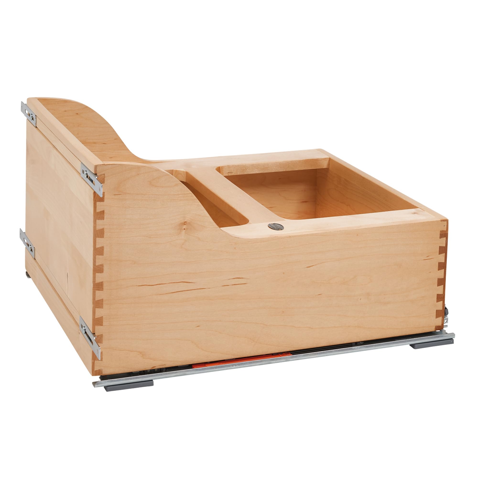 Rev-A-Shelf Pull Out Trash Can For Kitchen Cabinets 50 Qt 12.5 Gal Bottom Mounted, Undermount Soft-Close Slides, Silver, 4Wcsc-2