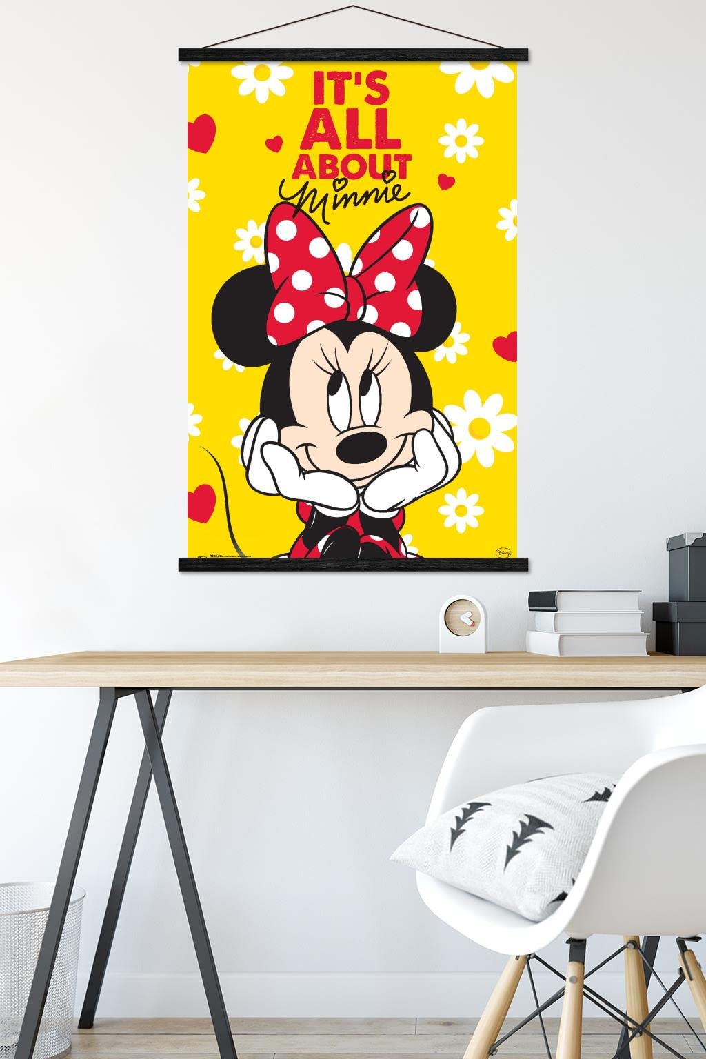 Trends International Disney Minnie Mouse - Classic Wall Poster, 22.375'' X 34'', Premium Print And Black Hanger Bundle