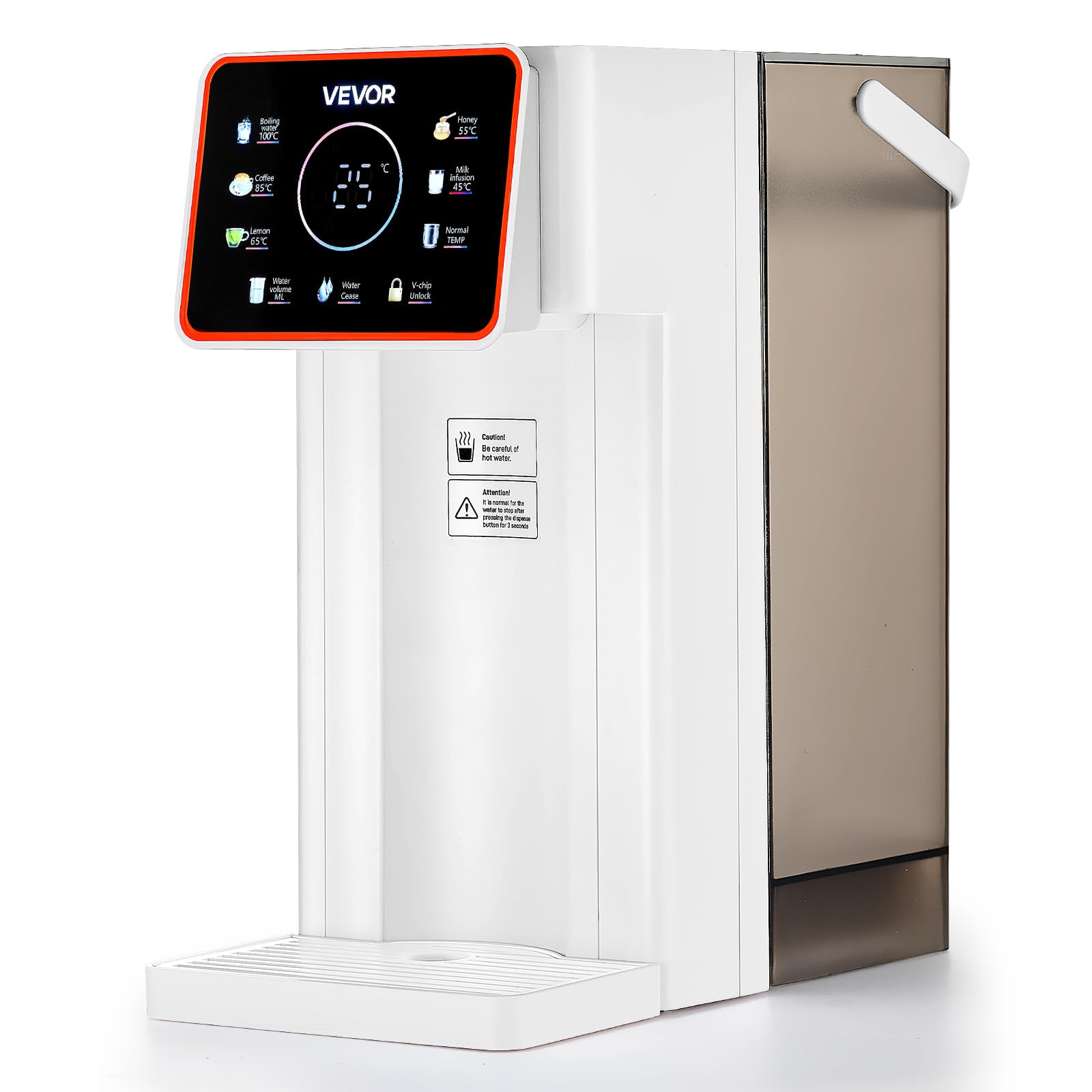 VEVOR Instant Hot Water Dispenser, Countertop Boiling Water Dispenser with Adjustable 6 Temperatures & 7 Water Volumes, 101oz Re