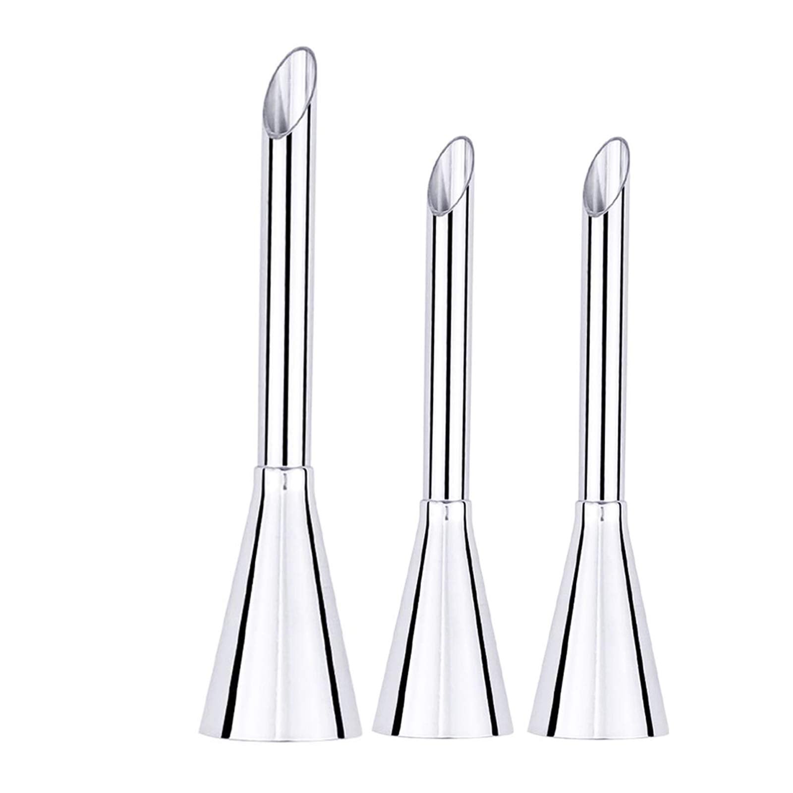 3Pcs Cream Icing Piping Nozzle Tip Stainless Steel Long Puff Mounting Nozzles Reusable Kitchen Nozzles Set Of Cake Decorating To