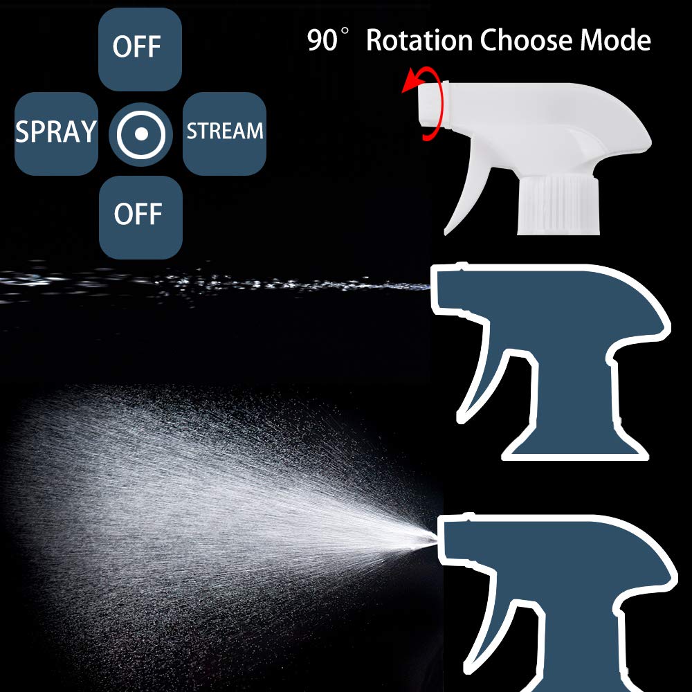 UUJOLY 16.9 oz Plastic Spray Bottle Trigger Empty Spray Bottles Clear Refillable Container for Water  Essential Oils  Hair  Cleaning Products  Adjustable Head Sprayer and Stream (2 Pack)